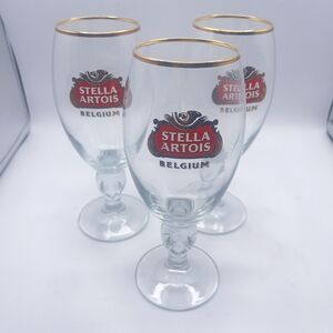 Stella Artois Gold Rimmed Beer Taster Glasses 15 CL M - Set Of 3